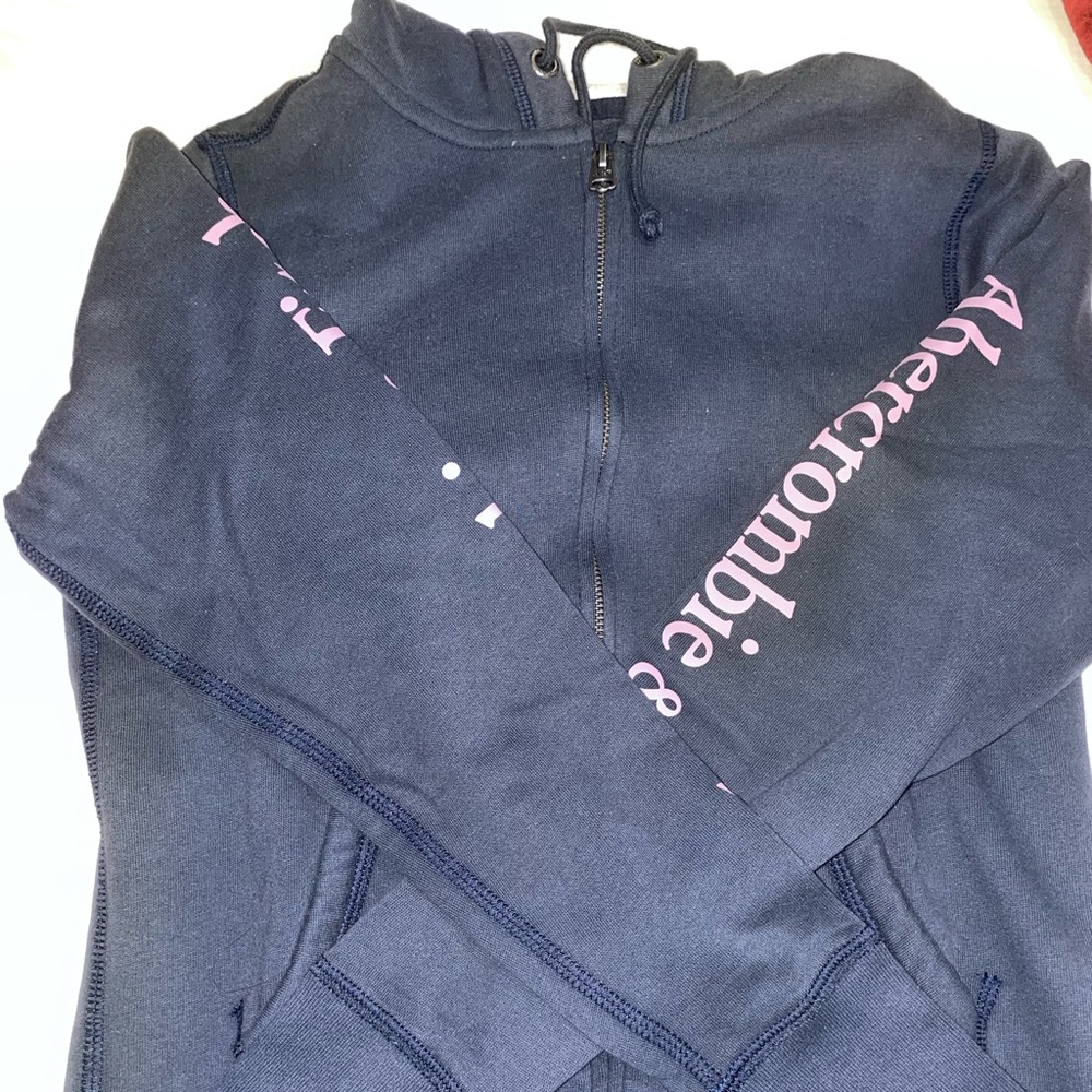 Abercrombie & Fitch hoodie sweatshirt top navy XS icon logo